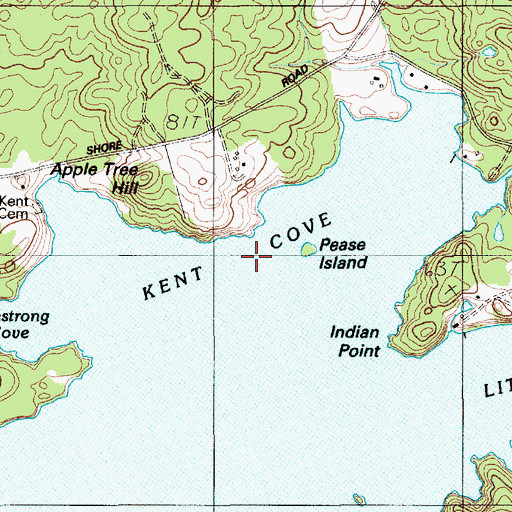 Topographic Map of Kent Cove, ME