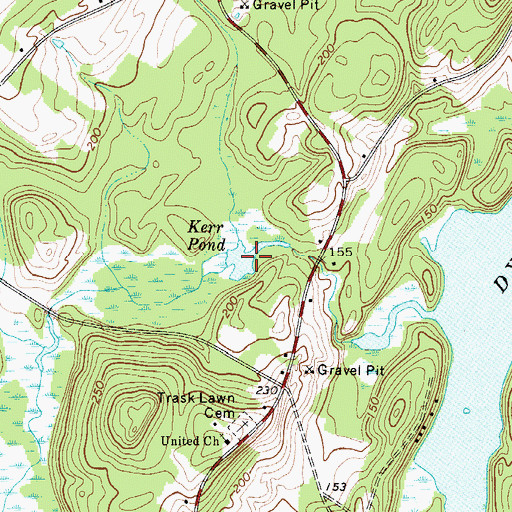 Topographic Map of Kerr Pond, ME