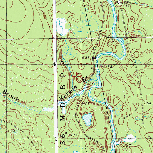 Topographic Map of Kerwin Brook, ME