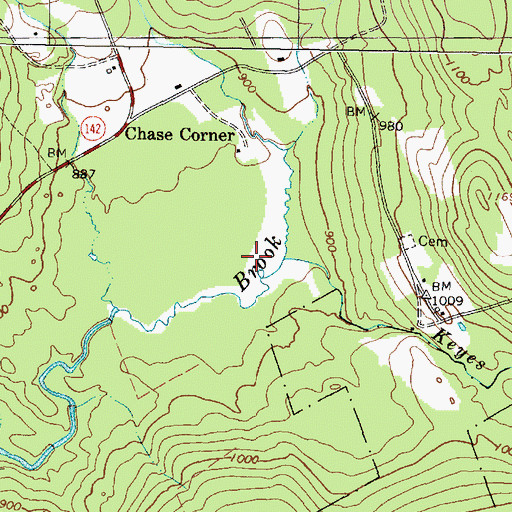 Topographic Map of Keyes Brook, ME