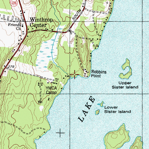 Topographic Map of Kezar Brook, ME