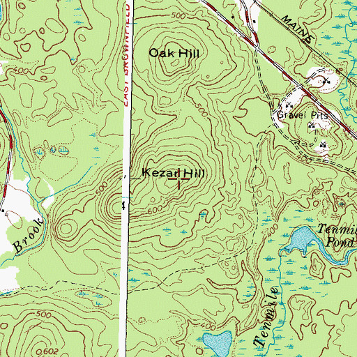 Topographic Map of Kezar Hill, ME