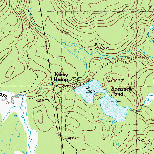 Topographic Map of Kibby Kamp, ME