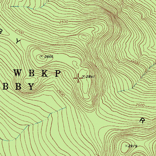 Topographic Map of Kibby Range, ME