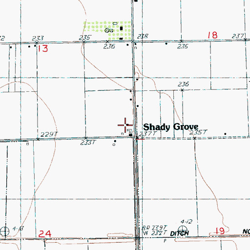 Topographic Map of Shady Grove, AR