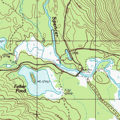 Topographic Map of Kibby Stream, ME