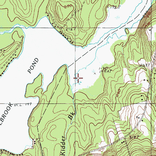 Topographic Map of Kidder Brook, ME