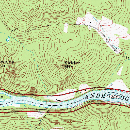 Topographic Map of Kidder Mountain, ME