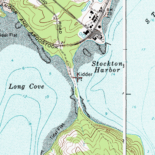 Topographic Map of Kidder Point, ME