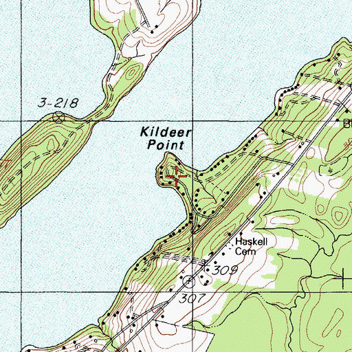 Topographic Map of Killdeer Point, ME