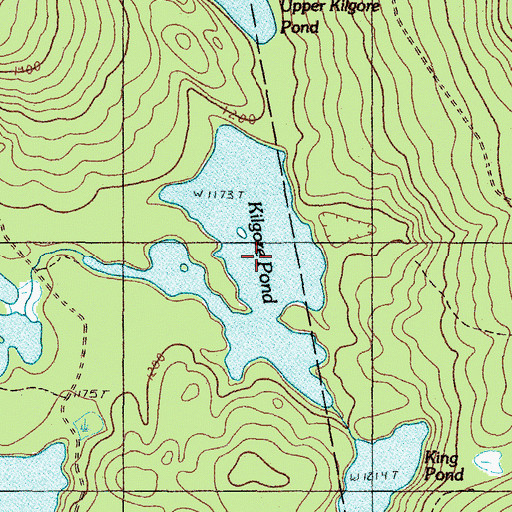 Topographic Map of Kilgore Pond, ME