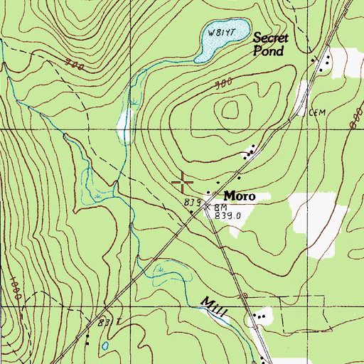 Topographic Map of Kilgore School, ME