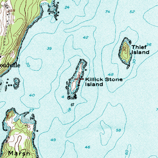 Topographic Map of Killick Stone Island, ME