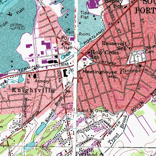 Topographic Map of Kimball Brook, ME