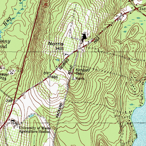 Topographic Map of Kimball Cemetery, ME