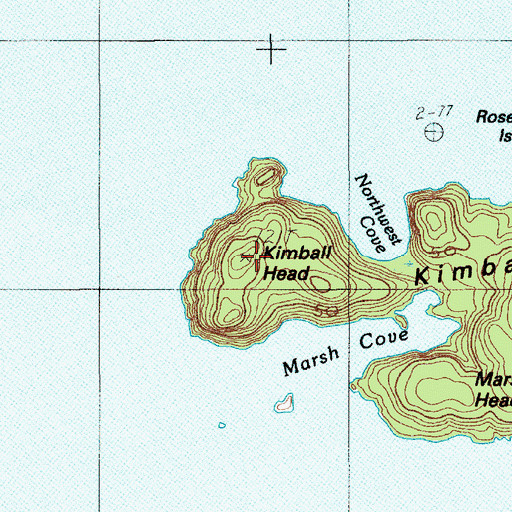 Topographic Map of Kimball Head, ME