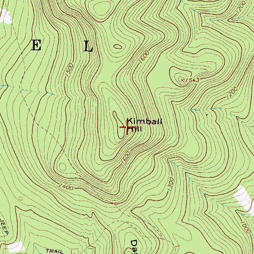 Topographic Map of Kimball Hill, ME