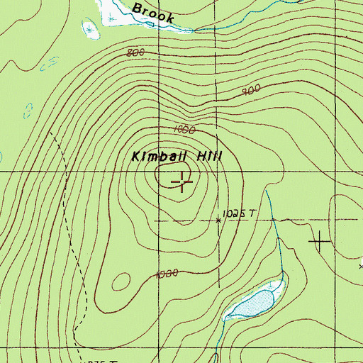 Topographic Map of Kimball Hill, ME