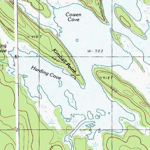 Topographic Map of Kimball Point, ME
