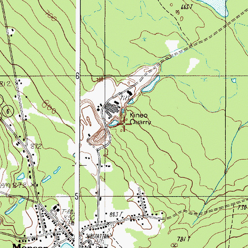 Topographic Map of Kineo Quarry, ME