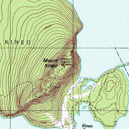 Topographic Map of Mount Kineo, ME