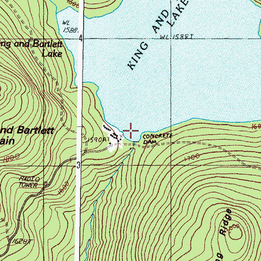 Topographic Map of King and Bartlett Camps, ME