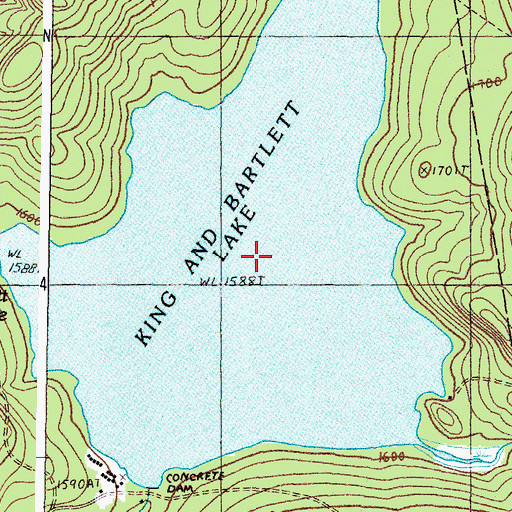 Topographic Map of King and Bartlett Lake, ME