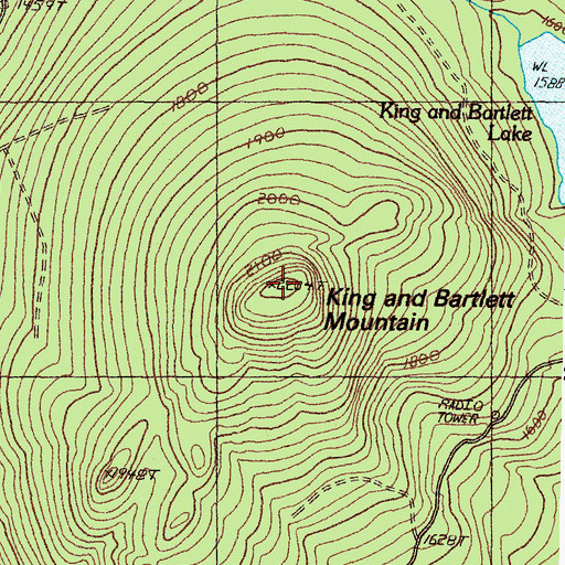 Topographic Map of King and Bartlett Mountain, ME