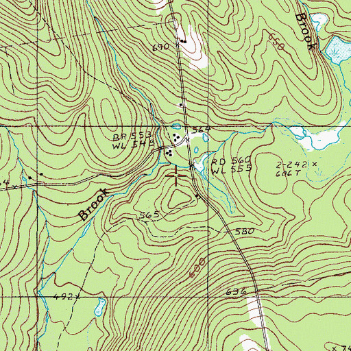 Topographic Map of King Brook, ME