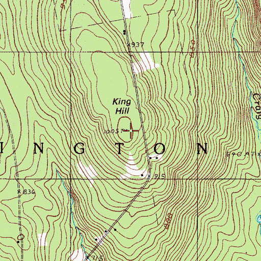 Topographic Map of King Hill, ME