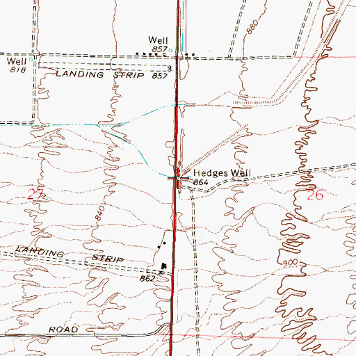Topographic Map of Hedges Well, AZ