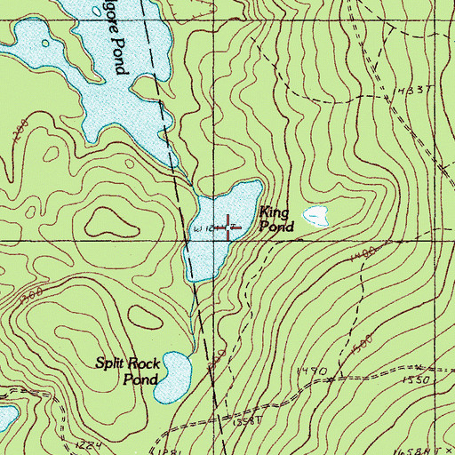 Topographic Map of King Pond, ME