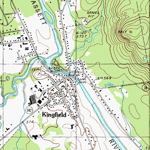 Topographic Map of Kingfield, ME