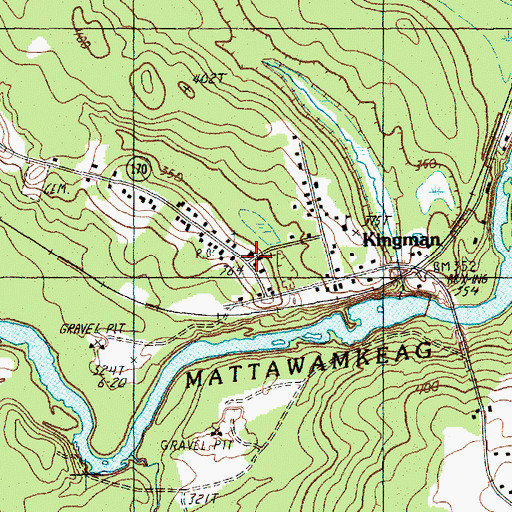 Topographic Map of Kingman, ME