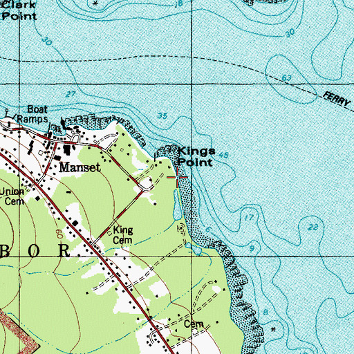 Topographic Map of Kings Point, ME
