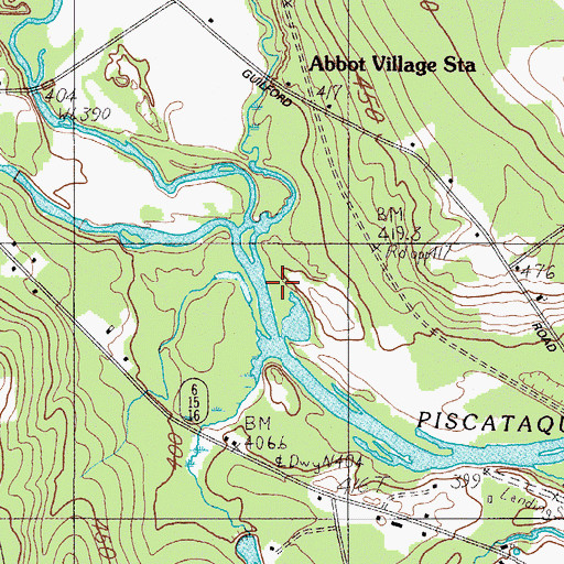 Topographic Map of Kingsbury Stream, ME