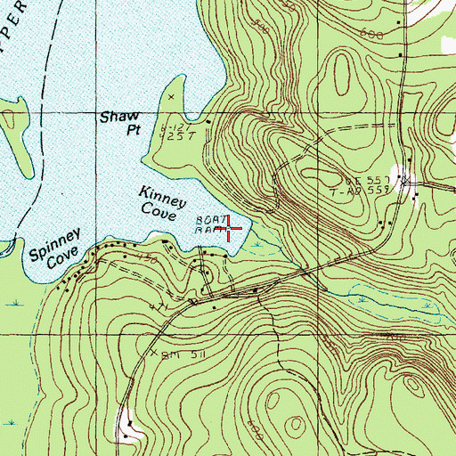 Topographic Map of Kinney Cove, ME