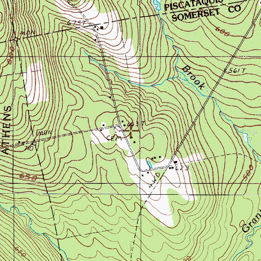 Topographic Map of Klondike Cemetery, ME