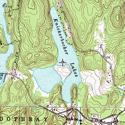 Topographic Map of Knickerbocker Lakes, ME