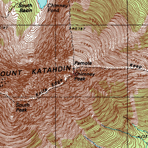 Topographic Map of Knife Edge, ME