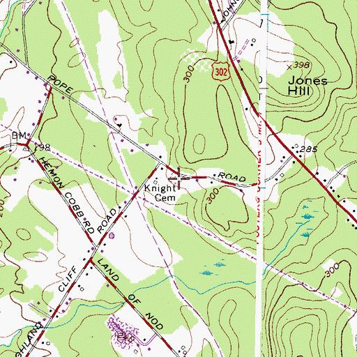 Topographic Map of Knight Cemetery, ME