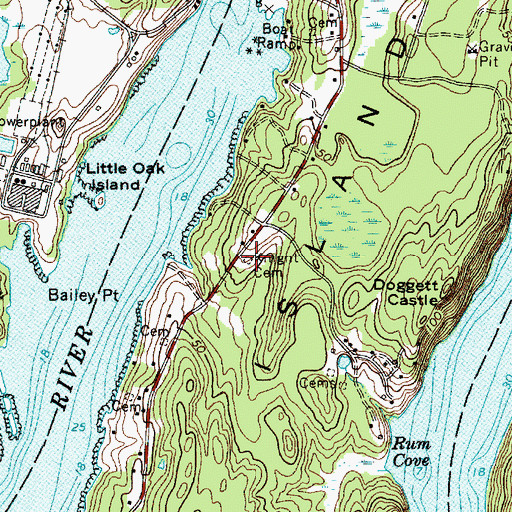 Topographic Map of Knight Cemetery, ME