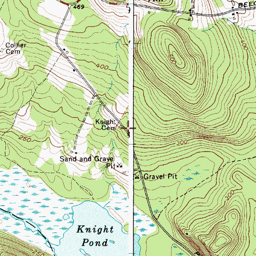 Topographic Map of Knight Cemetery, ME