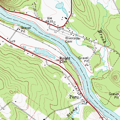 Topographic Map of Knight Cemetery, ME