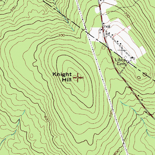 Topographic Map of Knight Hill, ME