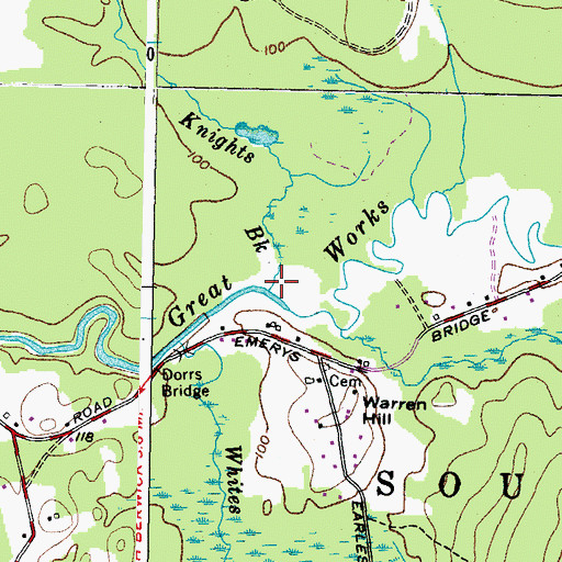 Topographic Map of Knights Brook, ME