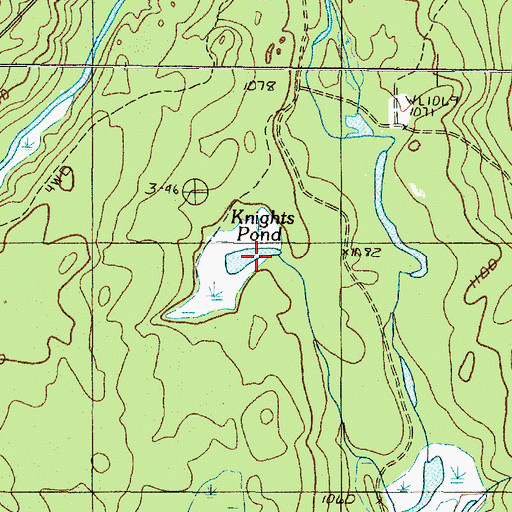 Topographic Map of Knights Pond, ME