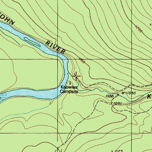 Topographic Map of Knowles Brook, ME