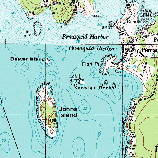 Topographic Map of Knowles Rocks, ME