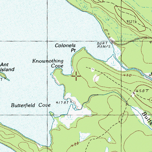 Topographic Map of Knownothing Cove, ME